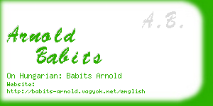 arnold babits business card